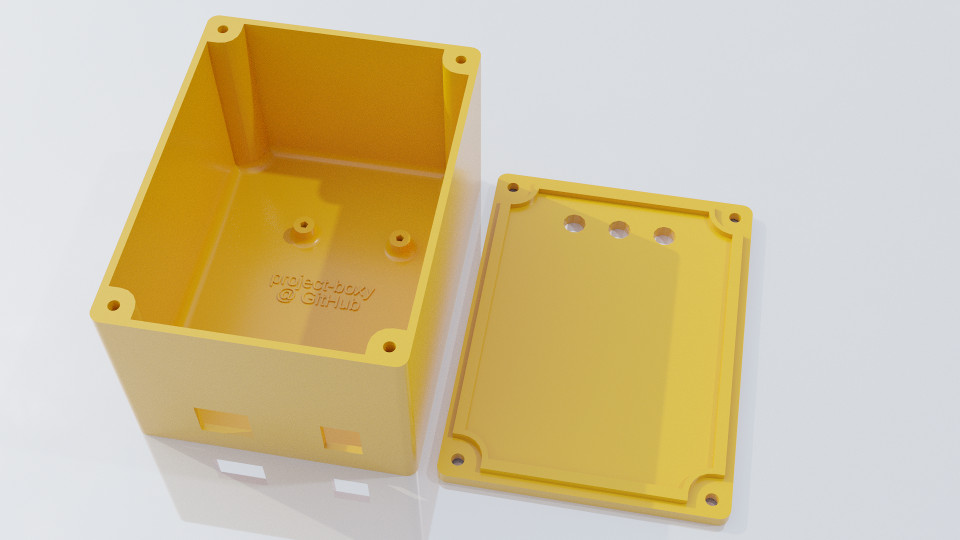 An example of the lid and enclosure generated by project boxy.